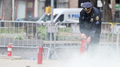 Man sets himself on fire outside N.Y. courthouse where Trump trial being held