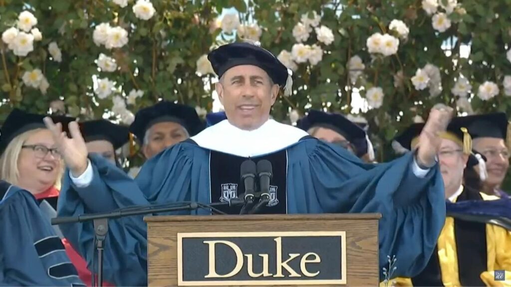 'Just swing the bat and pray:' Seinfeld shares 3 keys to life with nearly 7,000 Duke grads