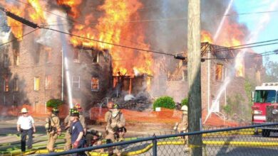 Massive fire destroys Durham Rescue Mission building, E. Main Street closed