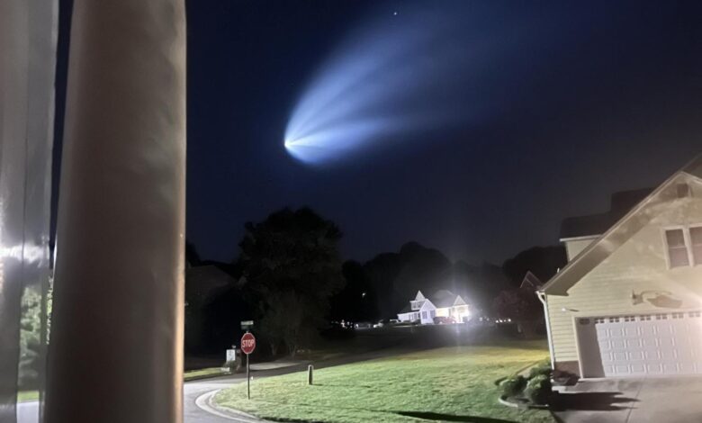 SpaceX rocket seen flying across NC skies Tuesday morning