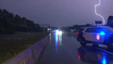 Torrential downpours cause flooded roads, crashes and cancellations Sunday in Wake County