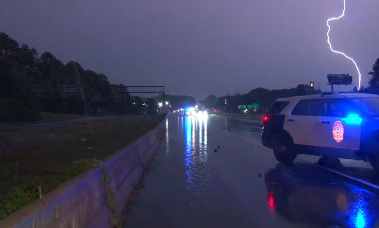 Torrential downpours cause flooded roads, crashes and cancellations Sunday in Wake County