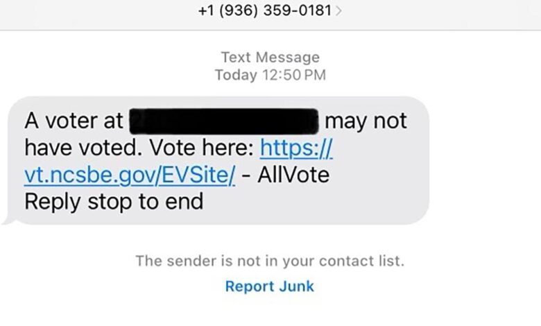 Mass text message reminds North Carolinians to vote, confusing those who have already