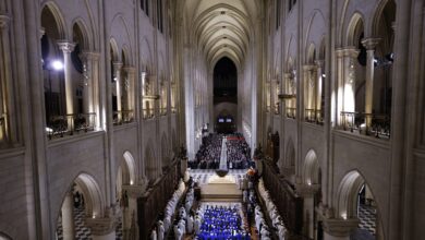 Photos: Notre Dame Cathedral reopens, with its first service since a devastating fire