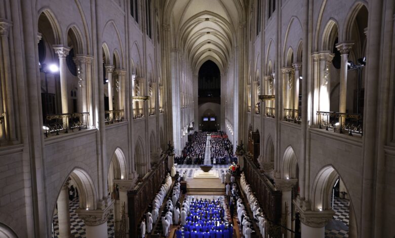 Photos: Notre Dame Cathedral reopens, with its first service since a devastating fire