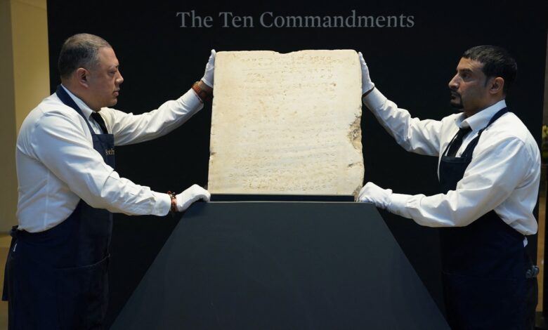 Sotheby's to auction off ancient Ten Commandments tablet