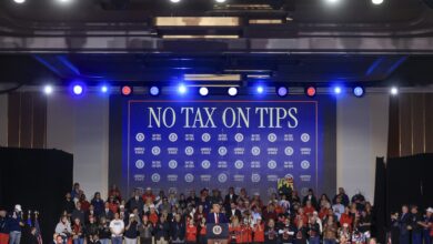 In Las Vegas, Trump once again pitches no taxes on tips