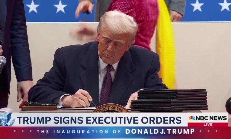 Inauguration Day Latest: Trump signs first round of executive orders