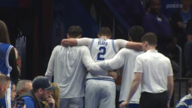 Flagg injures left ankle in Duke's ACC Tournament victory, 'long shot' to play Friday