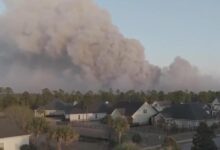 South Carolina's governor declares State of Emergency as massive wildfire grows to 1,600 acres